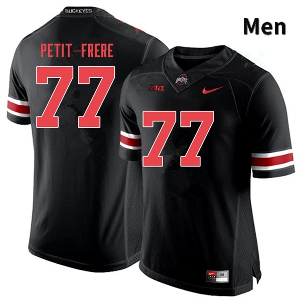 Ohio State Buckeyes Nicholas Petit-Frere Men's #77 Blackout Authentic Stitched College Football Jersey